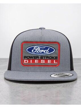 Ford Diesel Power Stroke YP Classics 6006 Flat Bill Trucker Snapback greyblack